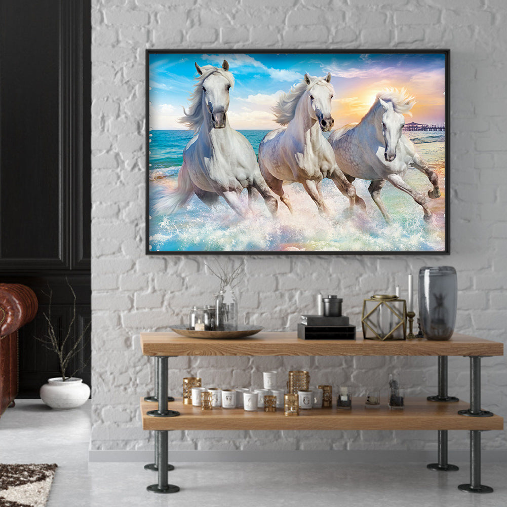 White Horse - Full Square Drill Diamond Painting 30*40CM