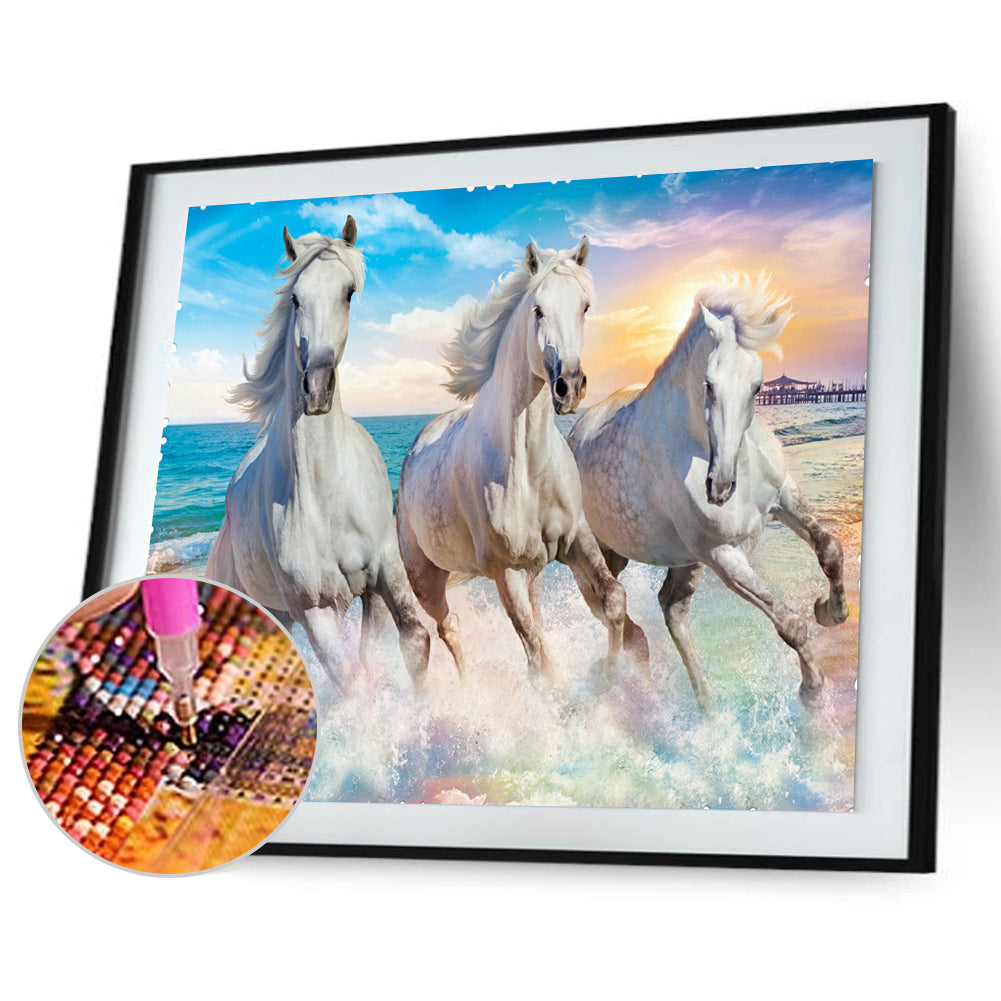 White Horse - Full Square Drill Diamond Painting 30*40CM