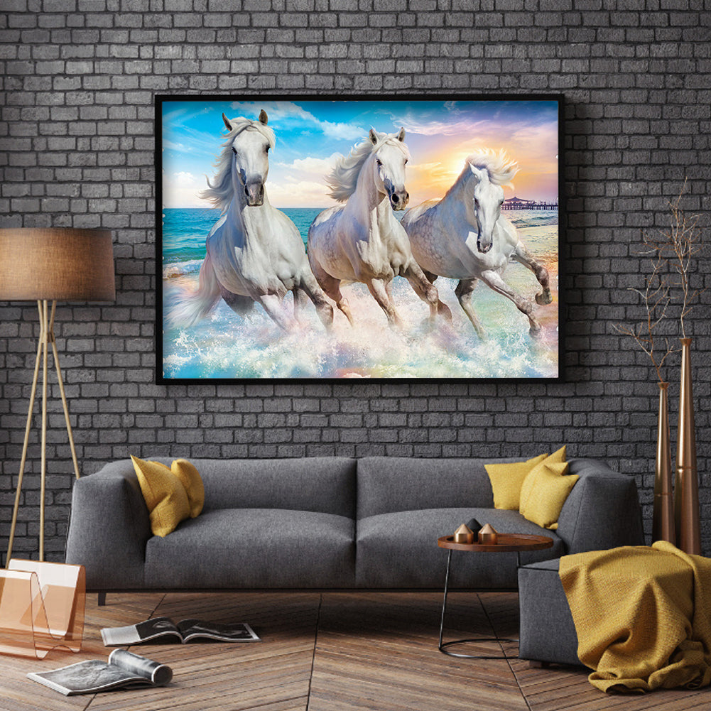 White Horse - Full Square Drill Diamond Painting 30*40CM