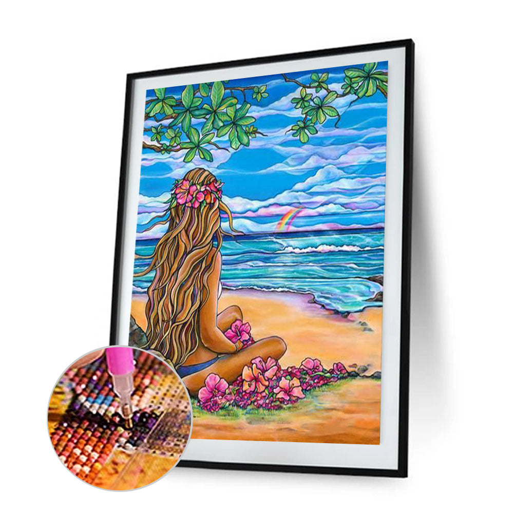 Beach Beauty - Full Square Drill Diamond Painting 30*40CM