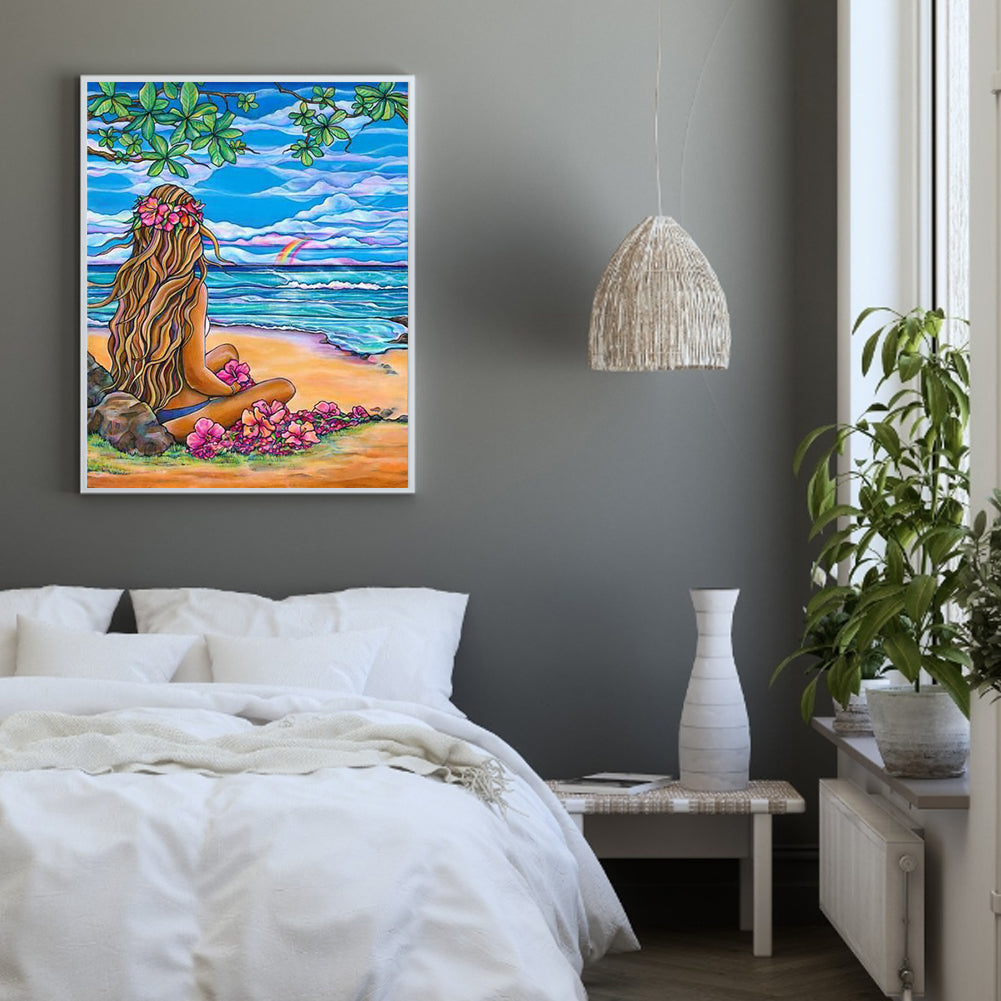 Beach Beauty - Full Square Drill Diamond Painting 30*40CM