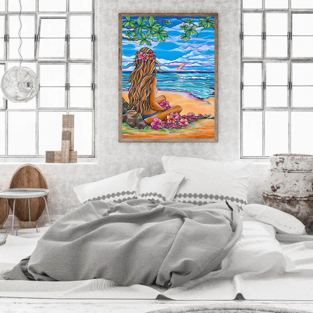 Beach Beauty - Full Square Drill Diamond Painting 30*40CM