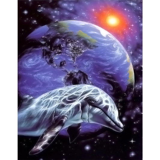 Dolphin - Full Square Drill Diamond Painting 30*40CM