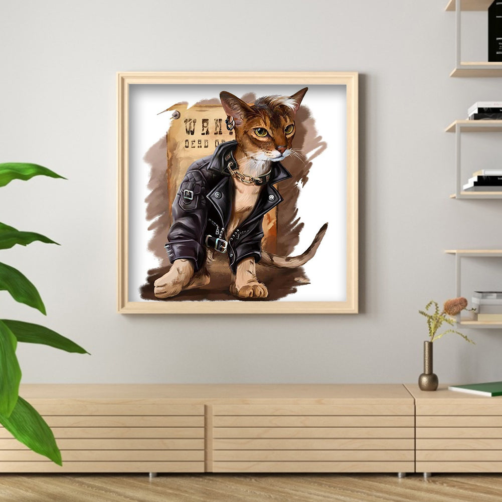 Cat - Full Square Drill Diamond Painting 30*40CM