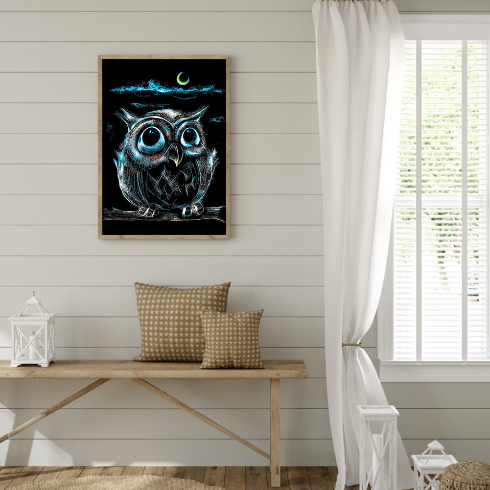 Big Eyed Owl - Full Square Drill Diamond Painting 30*40CM