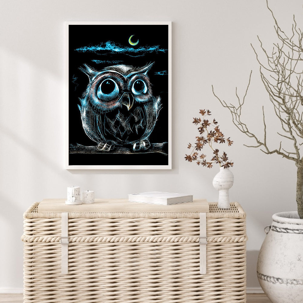 Big Eyed Owl - Full Square Drill Diamond Painting 30*40CM