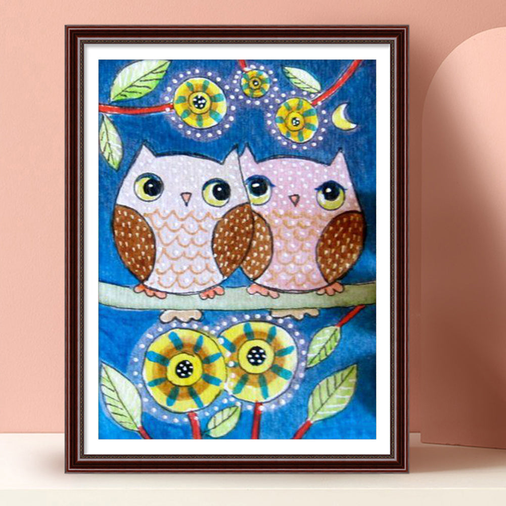 Owl - Full Square Drill Diamond Painting 30*40CM