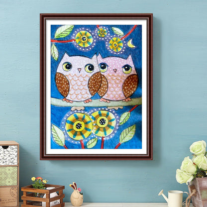 Owl - Full Square Drill Diamond Painting 30*40CM