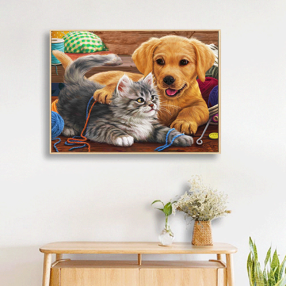 Kitten Puppy - Full Square Drill Diamond Painting 30*40CM