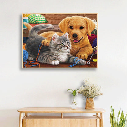 Kitten Puppy - Full Square Drill Diamond Painting 30*40CM