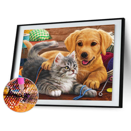 Kitten Puppy - Full Square Drill Diamond Painting 30*40CM