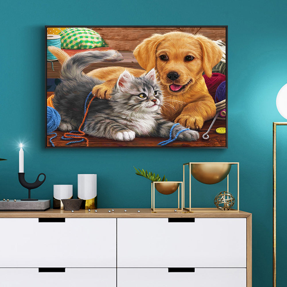 Kitten Puppy - Full Square Drill Diamond Painting 30*40CM