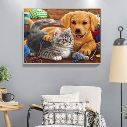 Kitten Puppy - Full Square Drill Diamond Painting 30*40CM