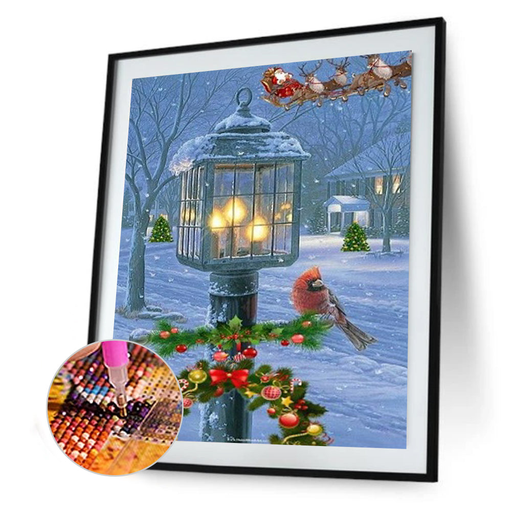 Street Lamp Bird - Full Square Drill Diamond Painting 30*40CM