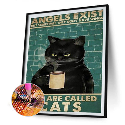 Black Cat Pictorial - Full Round Drill Diamond Painting 30*40CM