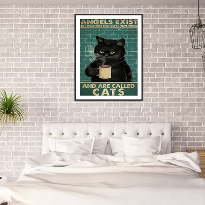 Black Cat Pictorial - Full Round Drill Diamond Painting 30*40CM