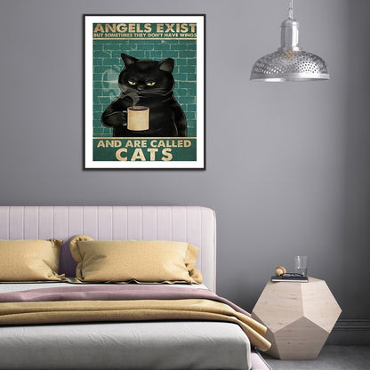 Black Cat Pictorial - Full Round Drill Diamond Painting 30*40CM