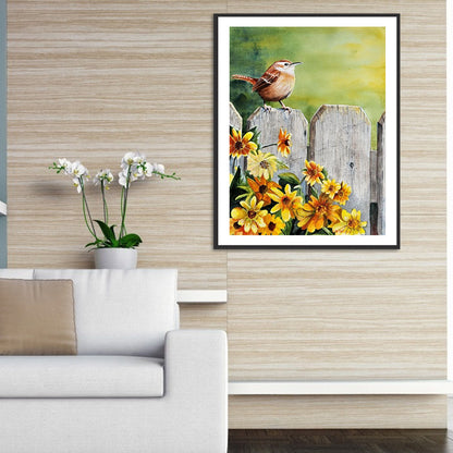 Daisies And Birds - Full Round Drill Diamond Painting 30*40CM