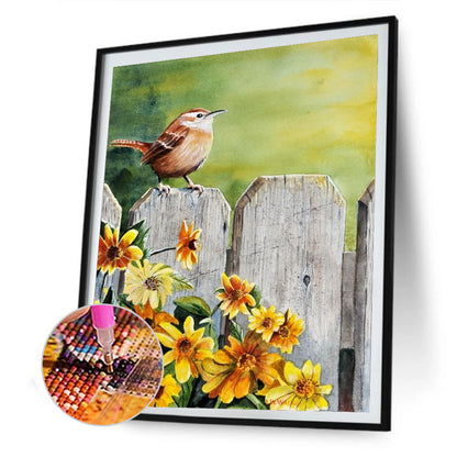 Daisies And Birds - Full Round Drill Diamond Painting 30*40CM