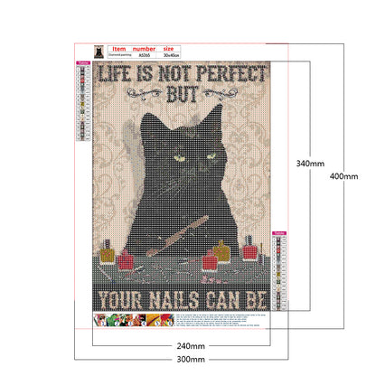 Black Cat Pictorial - Full Round Drill Diamond Painting 30*40CM