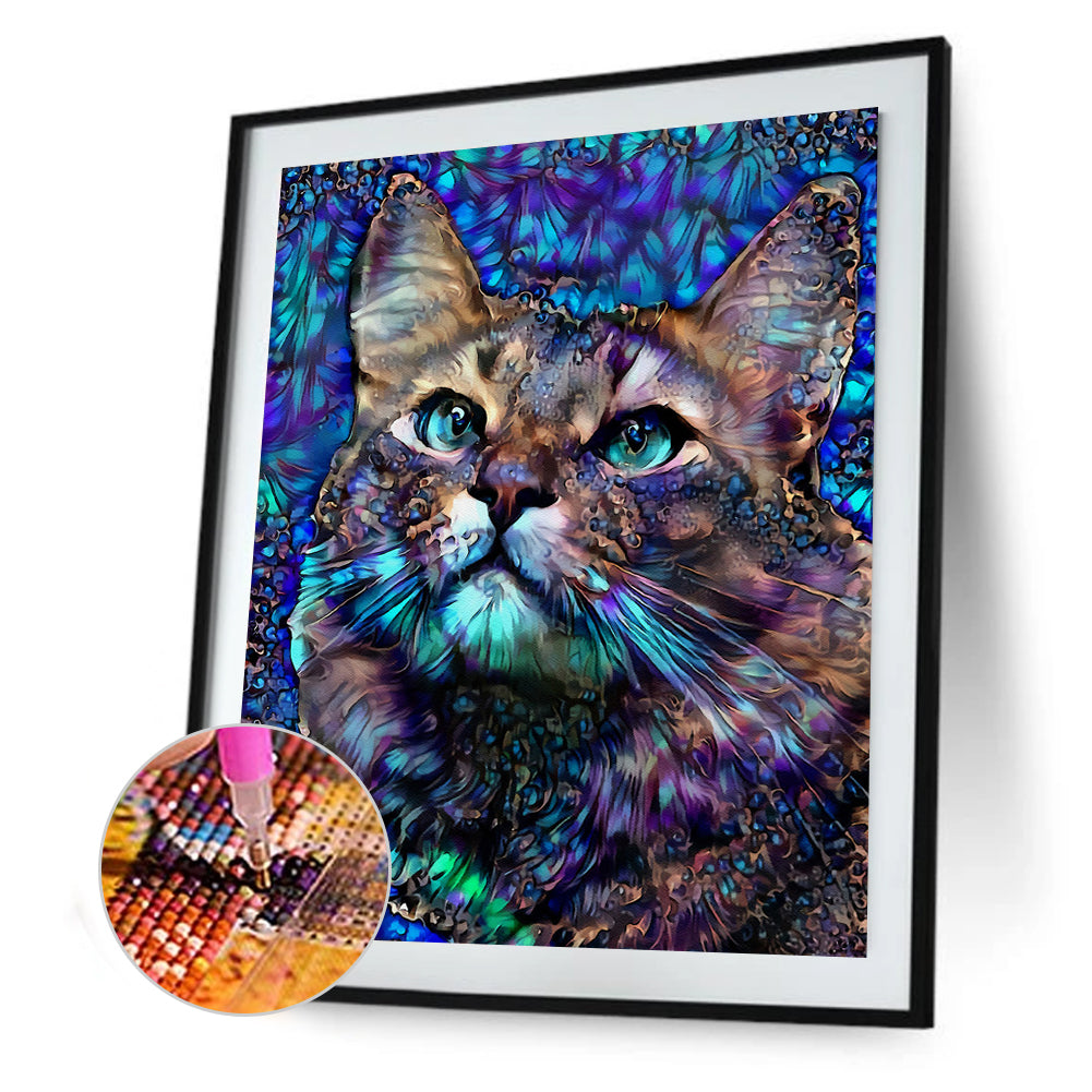 Blue Cat - Full Square Drill Diamond Painting 30*40CM