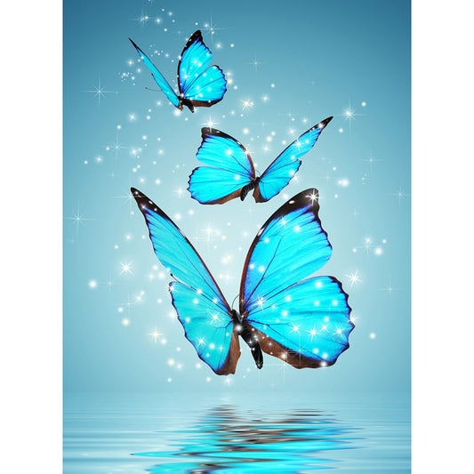 Crystal Blue Butterfly - Full Square Drill Diamond Painting 30*40CM