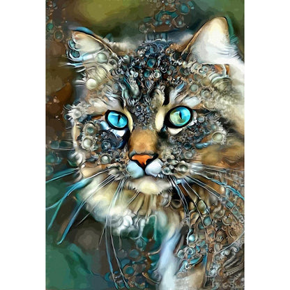 Blue Cat - Full Square Drill Diamond Painting 30*40CM