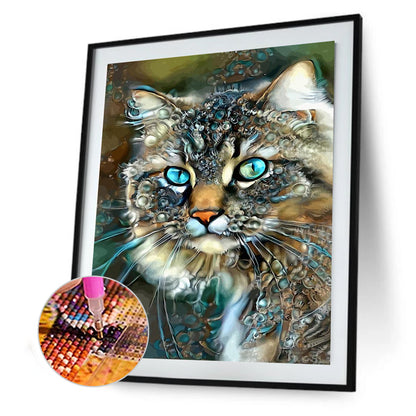 Blue Cat - Full Square Drill Diamond Painting 30*40CM