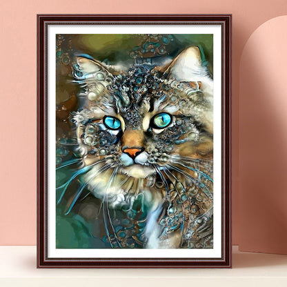 Blue Cat - Full Square Drill Diamond Painting 30*40CM