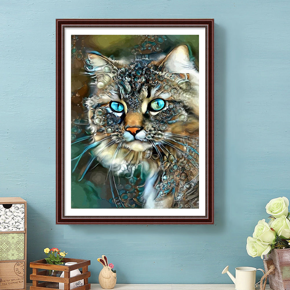 Blue Cat - Full Square Drill Diamond Painting 30*40CM