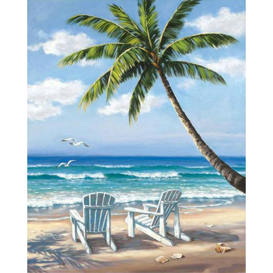 Beach - 11CT Stamped Cross Stitch 36*46CM