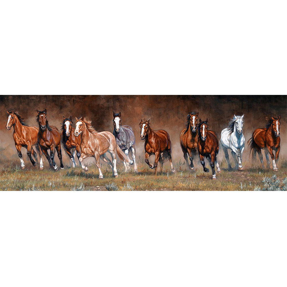 Horse Galloping - Full Round Drill Diamond Painting 90*30CM