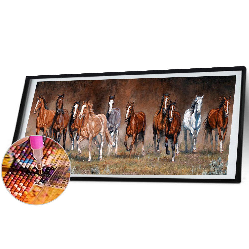 Horse Galloping - Full Round Drill Diamond Painting 90*30CM