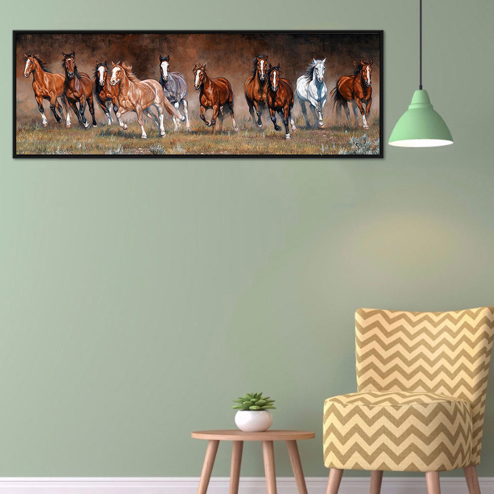 Horse Galloping - Full Round Drill Diamond Painting 90*30CM