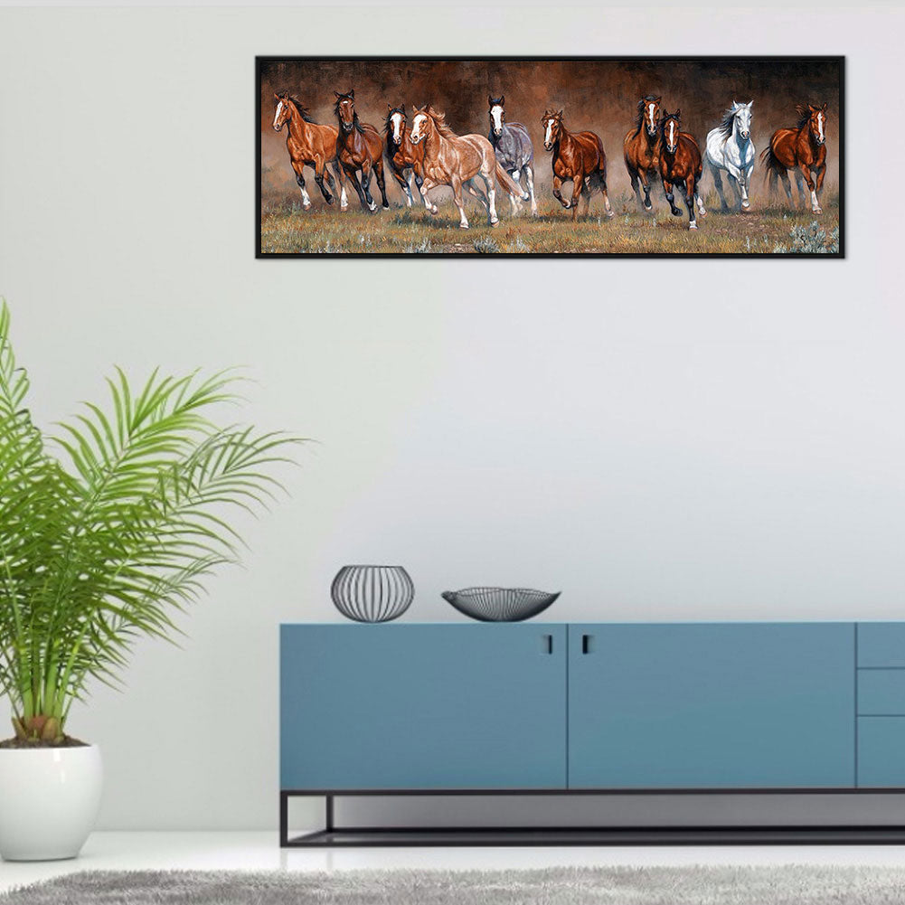 Horse Galloping - Full Round Drill Diamond Painting 90*30CM