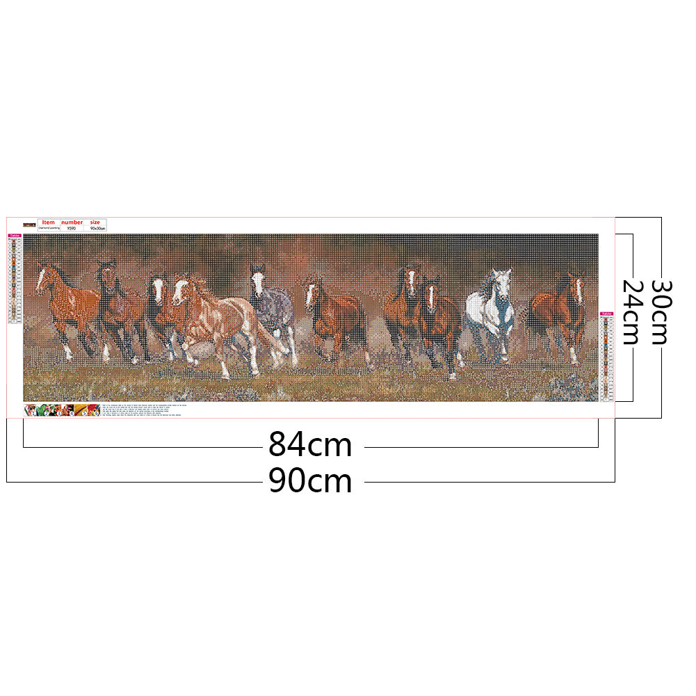 Horse Galloping - Full Round Drill Diamond Painting 90*30CM