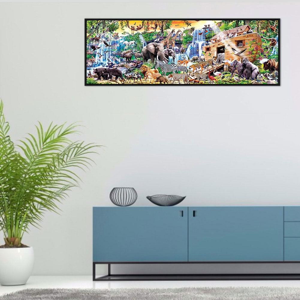 Zoo Party - Full Round Drill Diamond Painting 100*35CM
