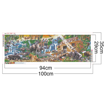 Zoo Party - Full Round Drill Diamond Painting 100*35CM