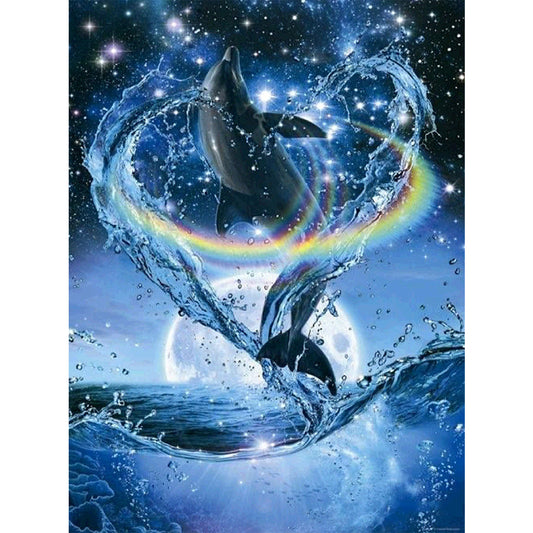 Dolphin - Full Square Drill Diamond Painting 30*40CM