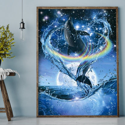 Dolphin - Full Square Drill Diamond Painting 30*40CM