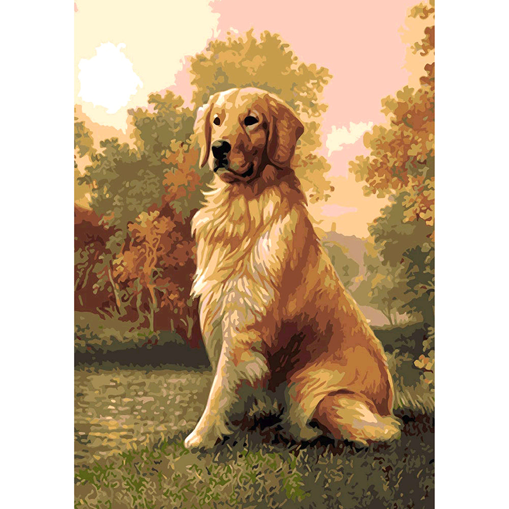 Sitting Dog - Full Square Drill Diamond Painting 30*40CM