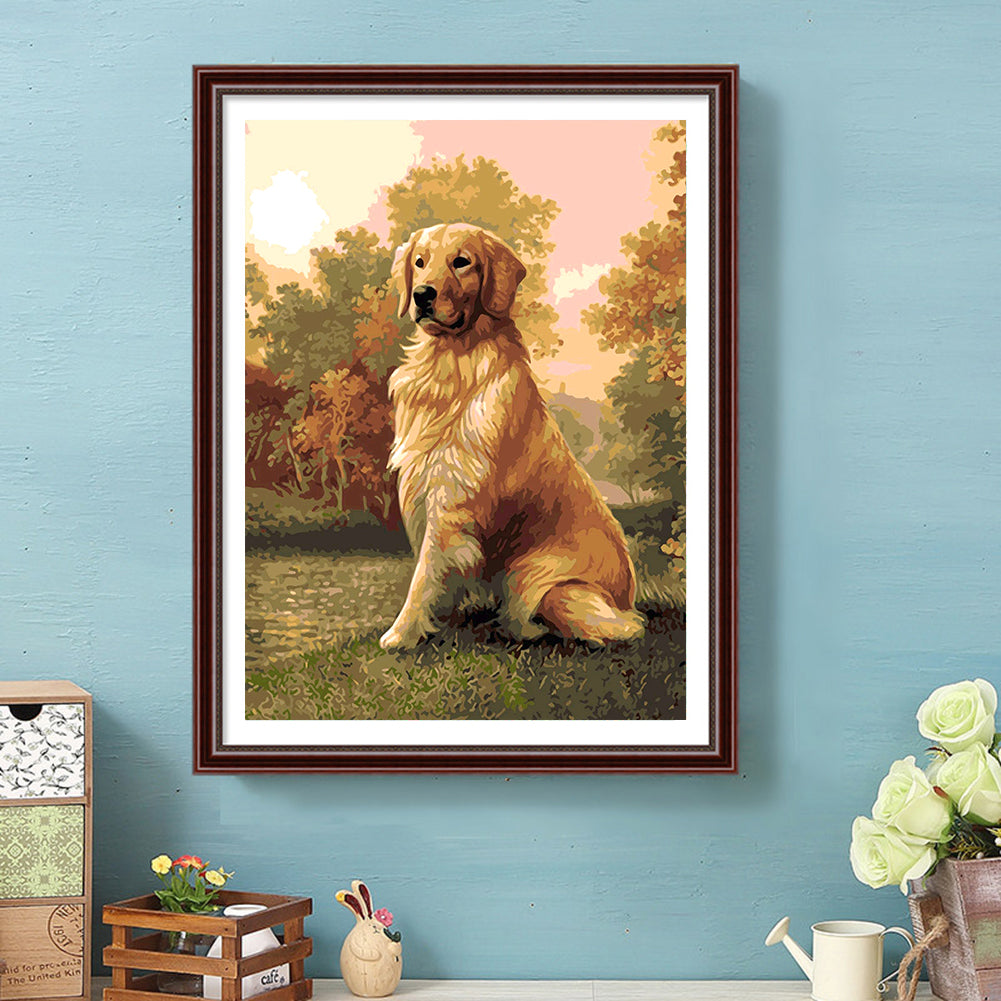 Sitting Dog - Full Square Drill Diamond Painting 30*40CM