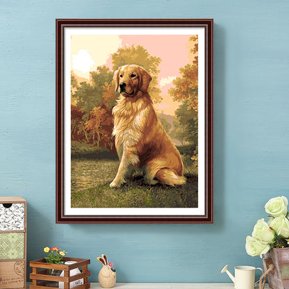 Sitting Dog - Full Square Drill Diamond Painting 30*40CM