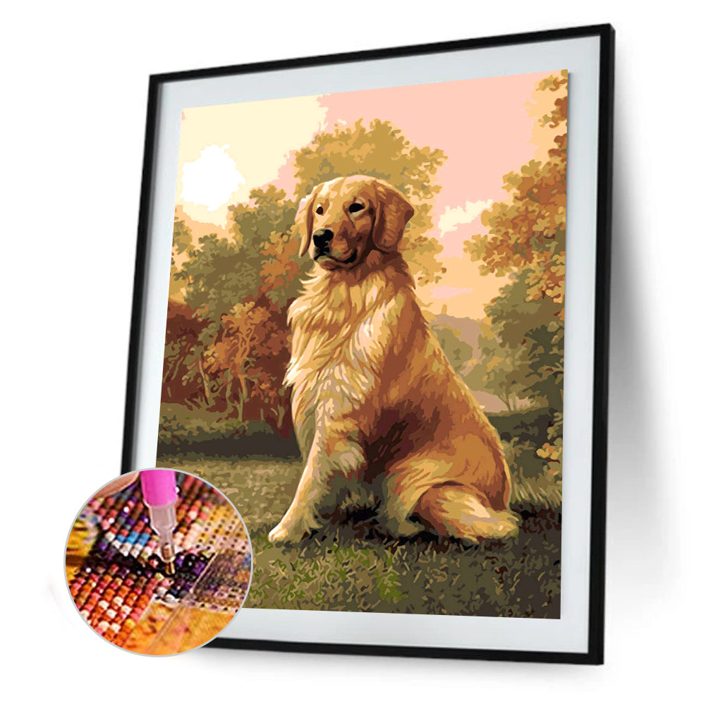 Sitting Dog - Full Square Drill Diamond Painting 30*40CM