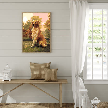 Sitting Dog - Full Square Drill Diamond Painting 30*40CM