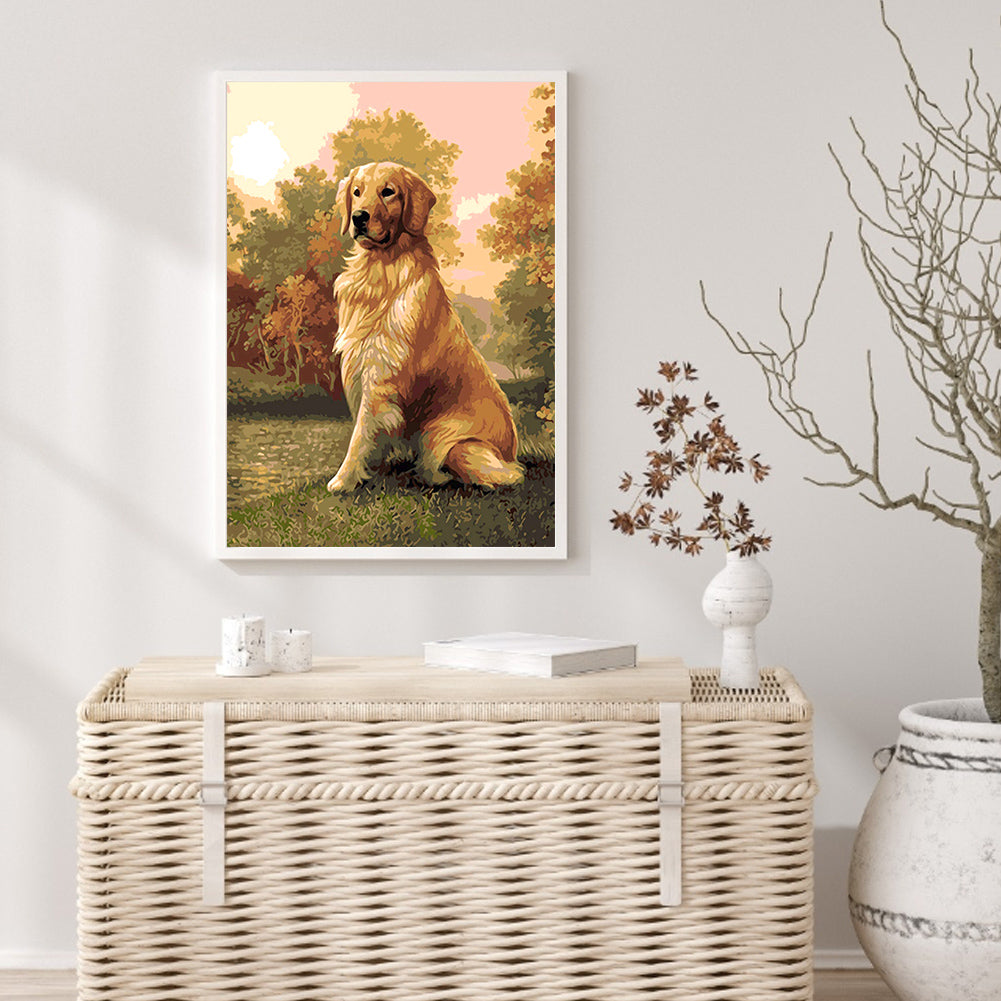 Sitting Dog - Full Square Drill Diamond Painting 30*40CM