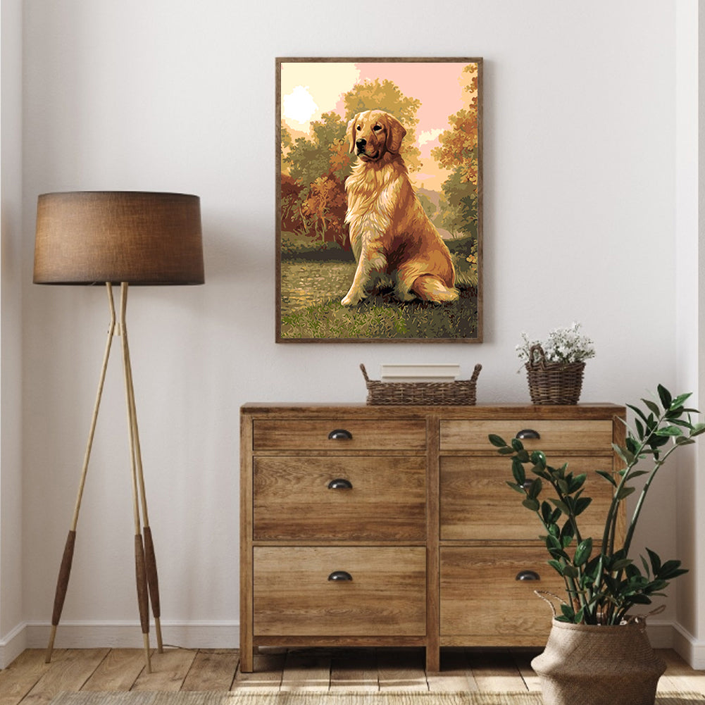 Sitting Dog - Full Square Drill Diamond Painting 30*40CM