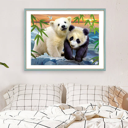 Two Bears - Full Square Drill Diamond Painting 30*40CM