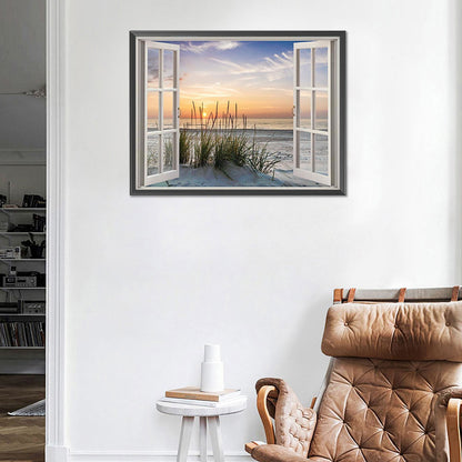 Beach Outside The Window - Full Round Drill Diamond Painting 40*30CM