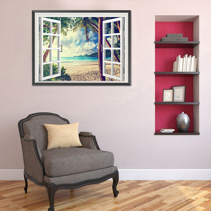Beach Outside The Window - Full Round Drill Diamond Painting 40*30CM